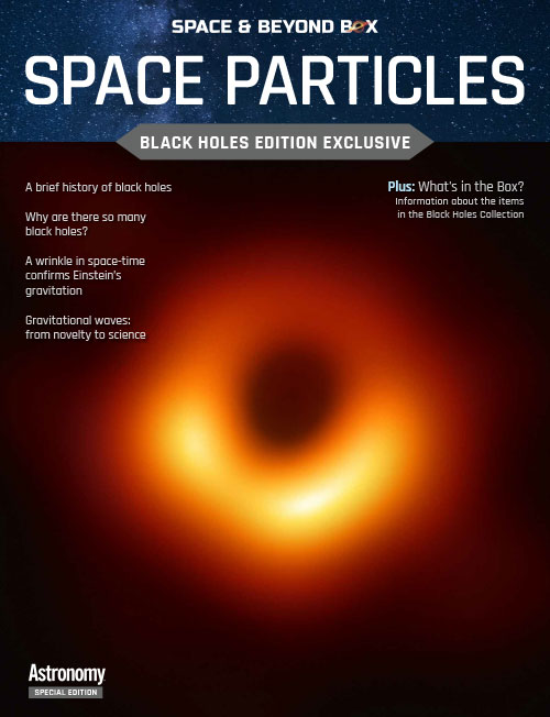 The Space Particles cover showing a black hole